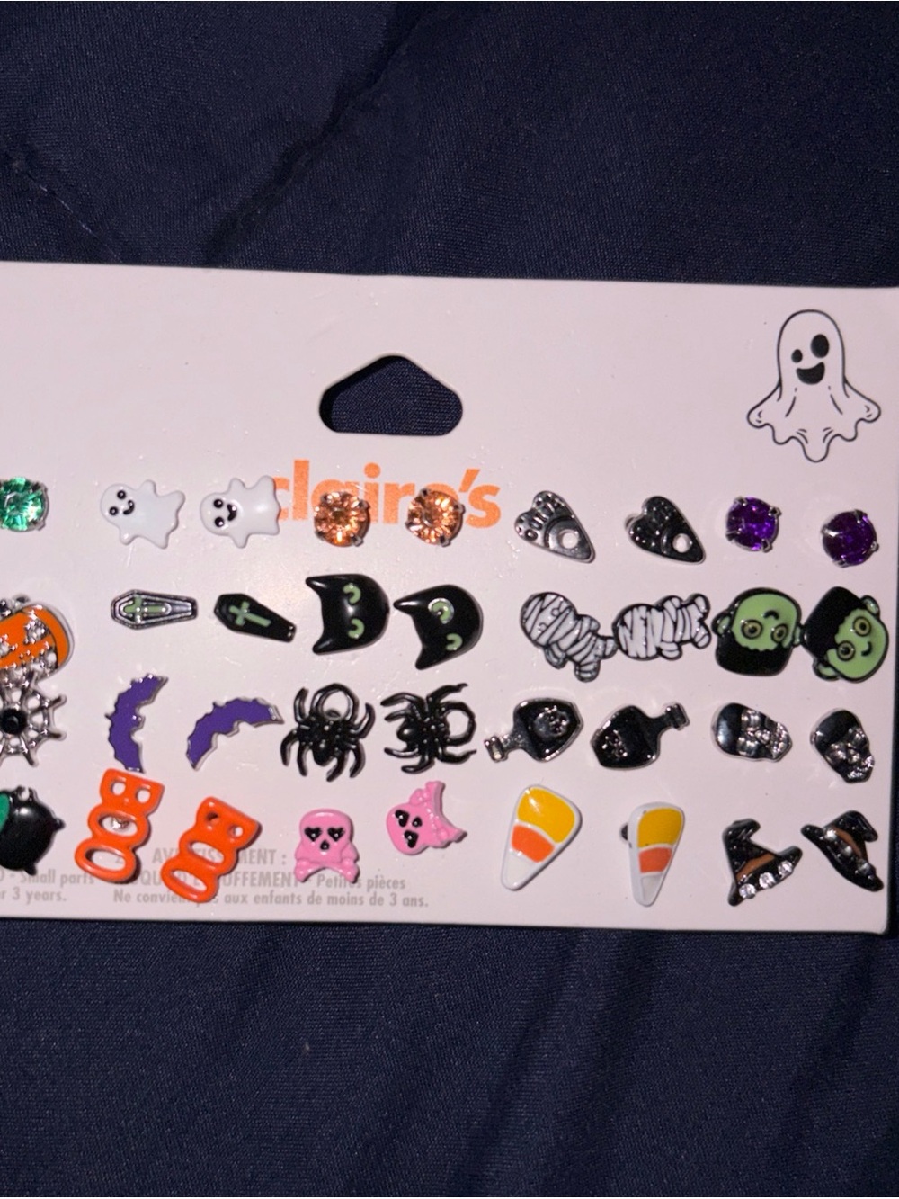 Claire's Halloween Earring Set - Black, Orange, Green, Purple, White